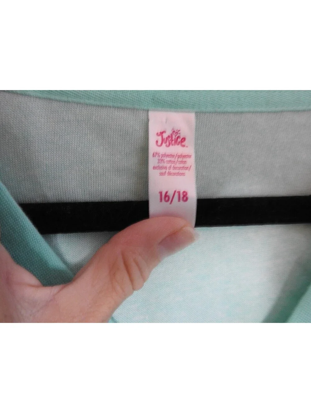 Justice Girls' Seafoam Green Hooded Tunic Swimsuit Coverup Size 16/18
